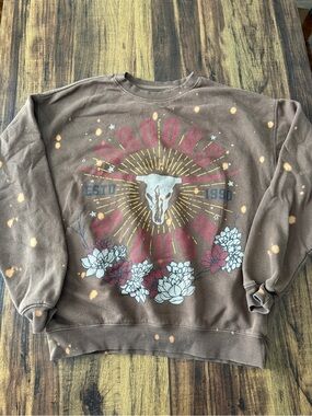 Brooks & Dunn Graphic Crewneck Sweatshirt Distressed Style